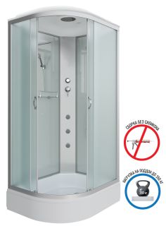 Душевая кабина Niagara NG-33184-14RG с гидромассажем 110x80см серебро/матовое